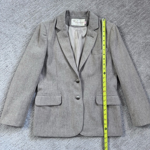 John Meyer Vintage Wool Blazer Taupe Size 10 Classic Tailored Jacket - Picture 11 of 13
